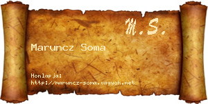 Maruncz Soma névjegykártya